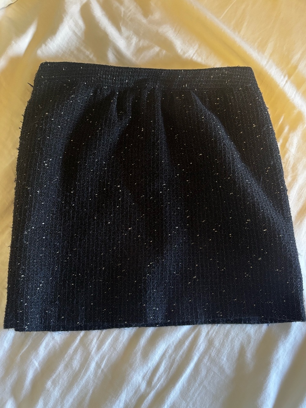 LOFT Black Tweed Mini Skirt with Subtle Sparkle